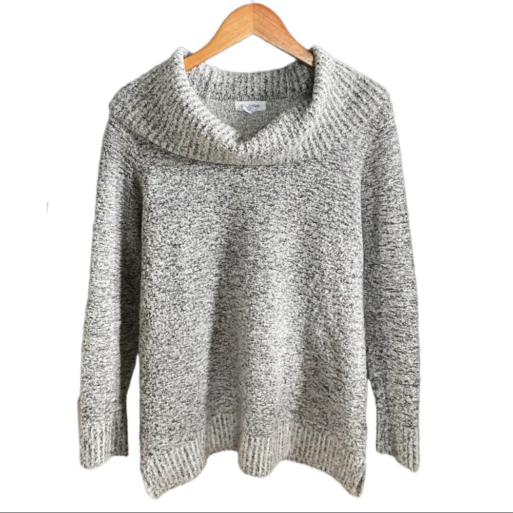 3/$30! Calvin Klein Gray Cozy Marled Knit Turtleneck Sweater
